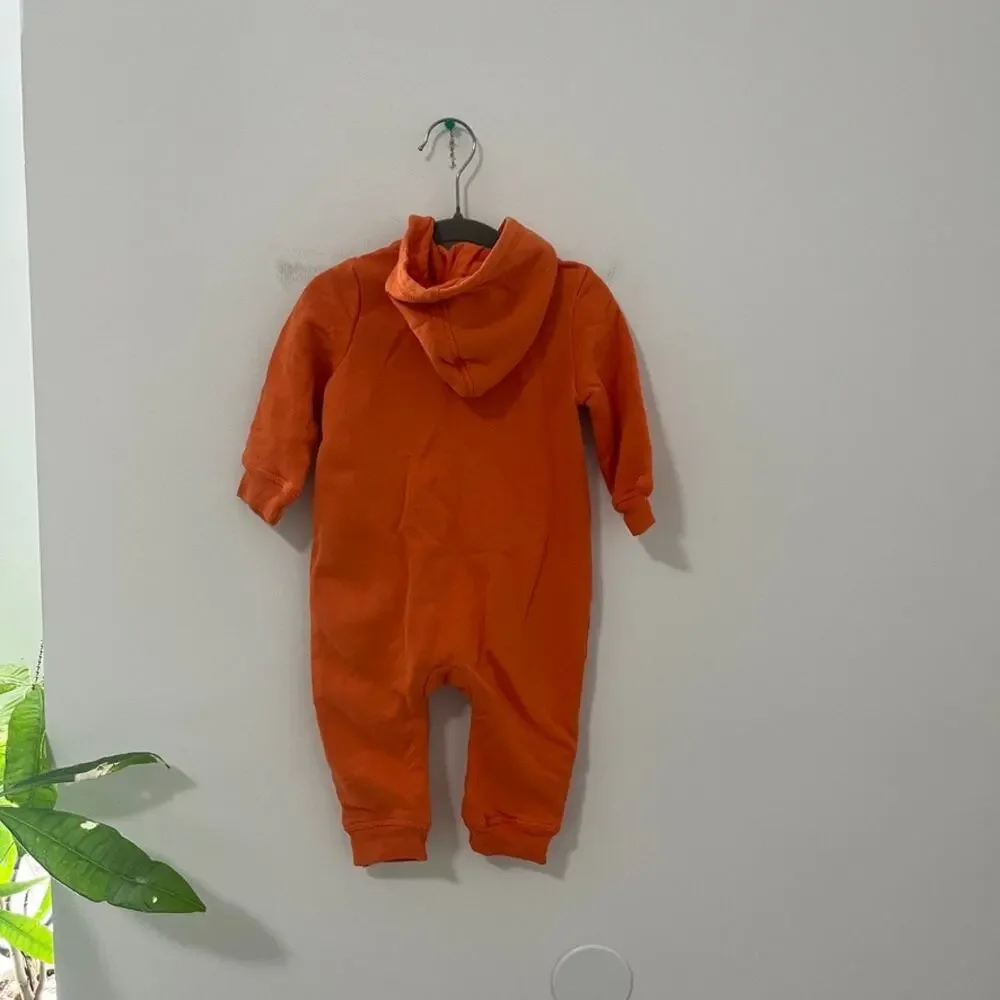 Gap Baby Girl's Orange Hooded Sweatsuit One Piece Size 6-12 Months